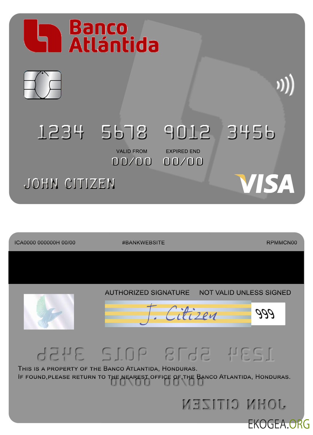 Carte visa Honduras Banco Atlantida